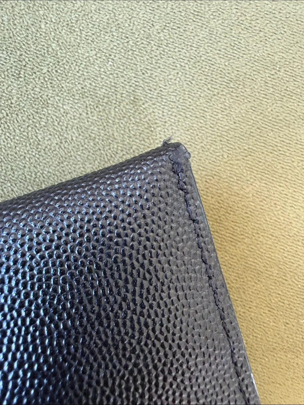 Saint Laurent Black Leather Envelope Clutch with Gold YSL Hardware